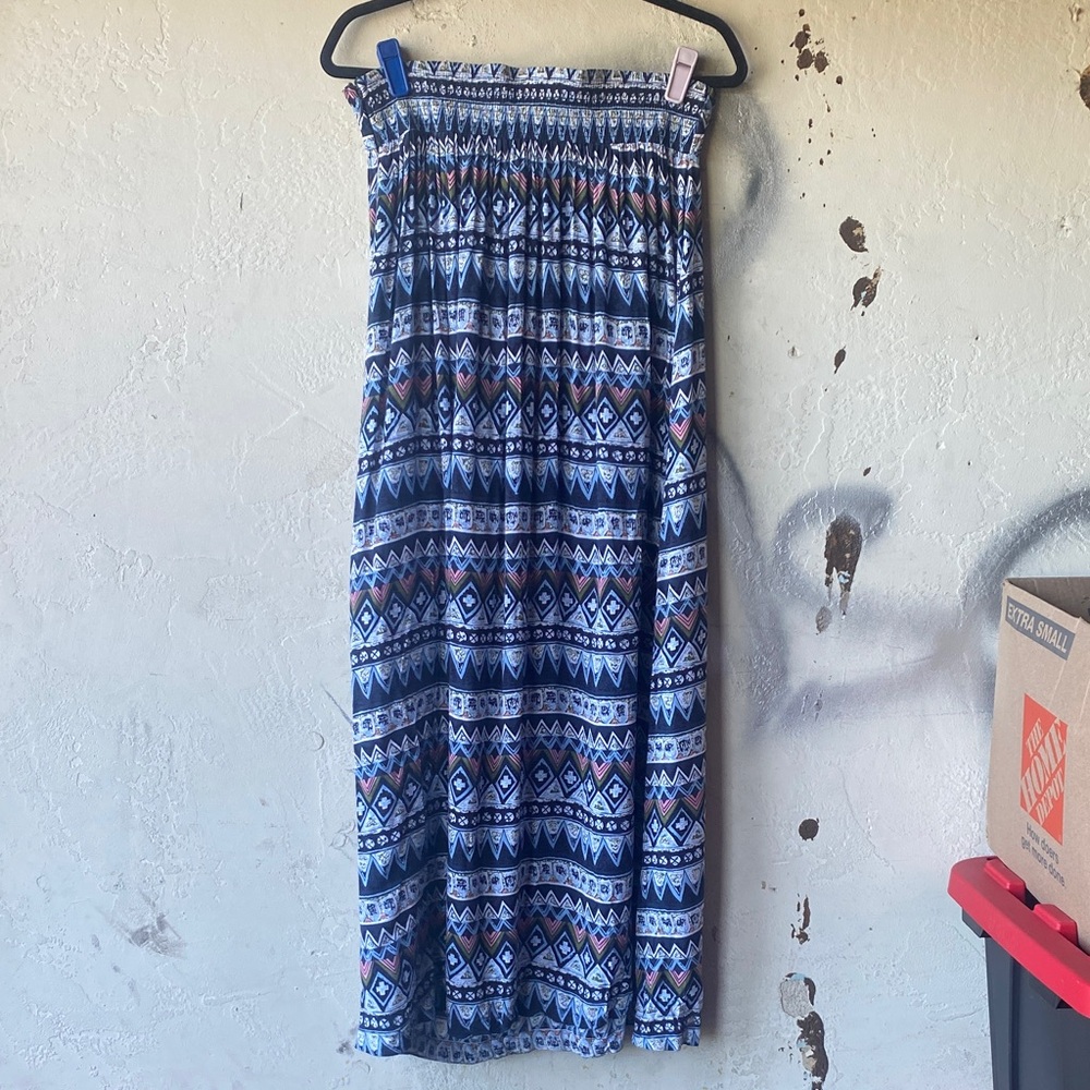 Ezra Blue and Green Maxi Skirt